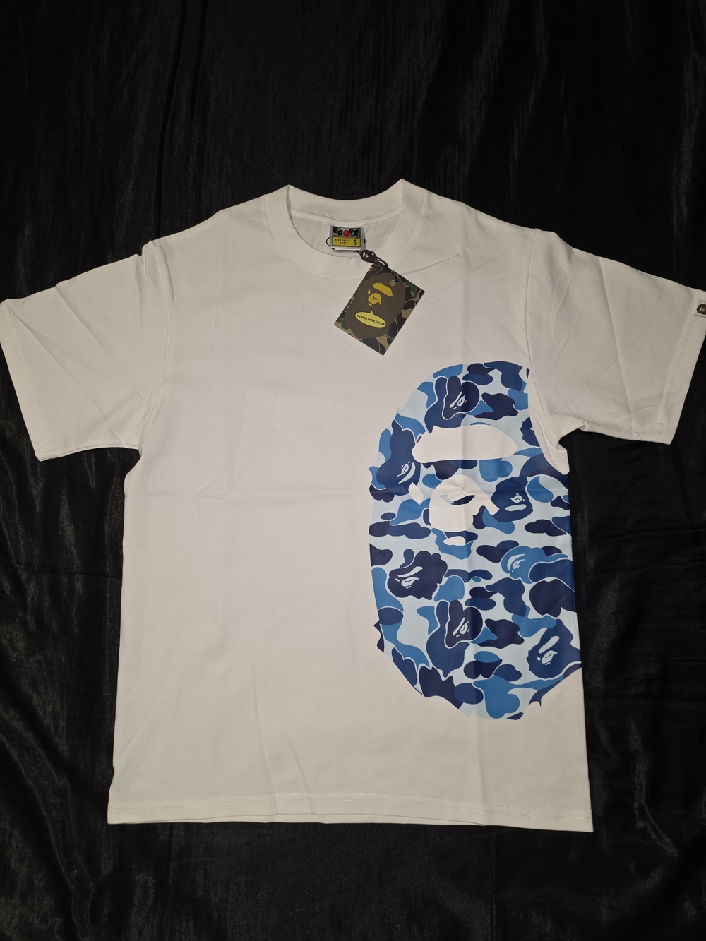 A Bathing Ape Sidehead Blue Camouflage Head T-Shirt, White